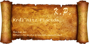 Kránitz Placida névjegykártya